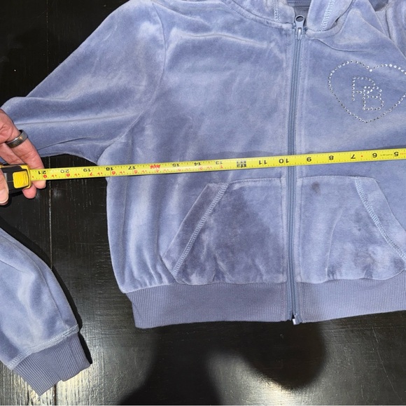 Playboy for Pacsun Y2K Baby Blue Zip-Up Hoodie with Heart Accent - Picture 9 of 10